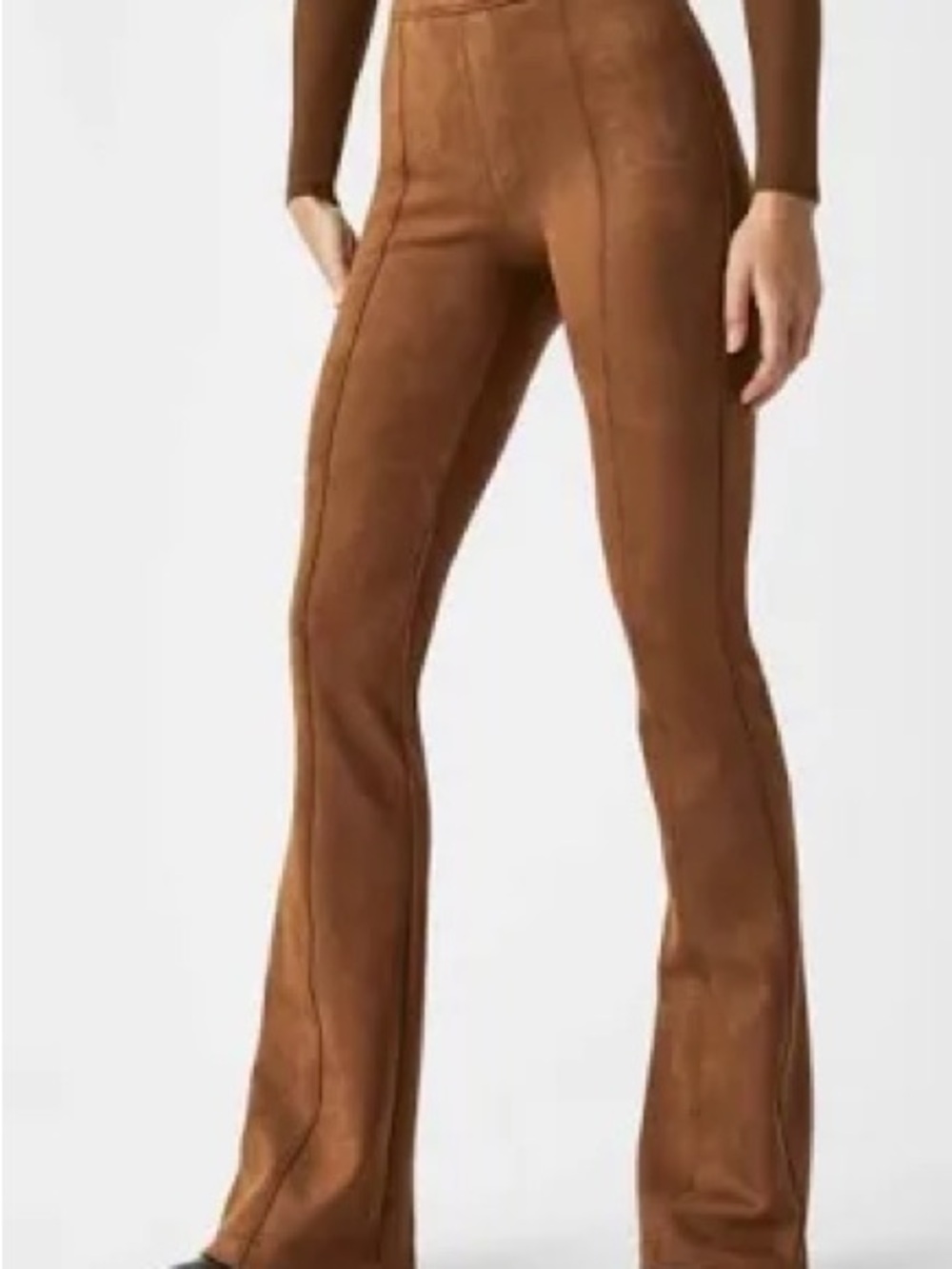 Spanx Faux Suède Flare Pants Caramel M